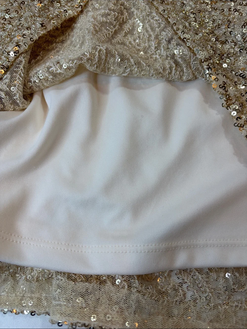 The Children’s Place Girls Cream & Gold Sequin Dress Size 7/8 – NWOT